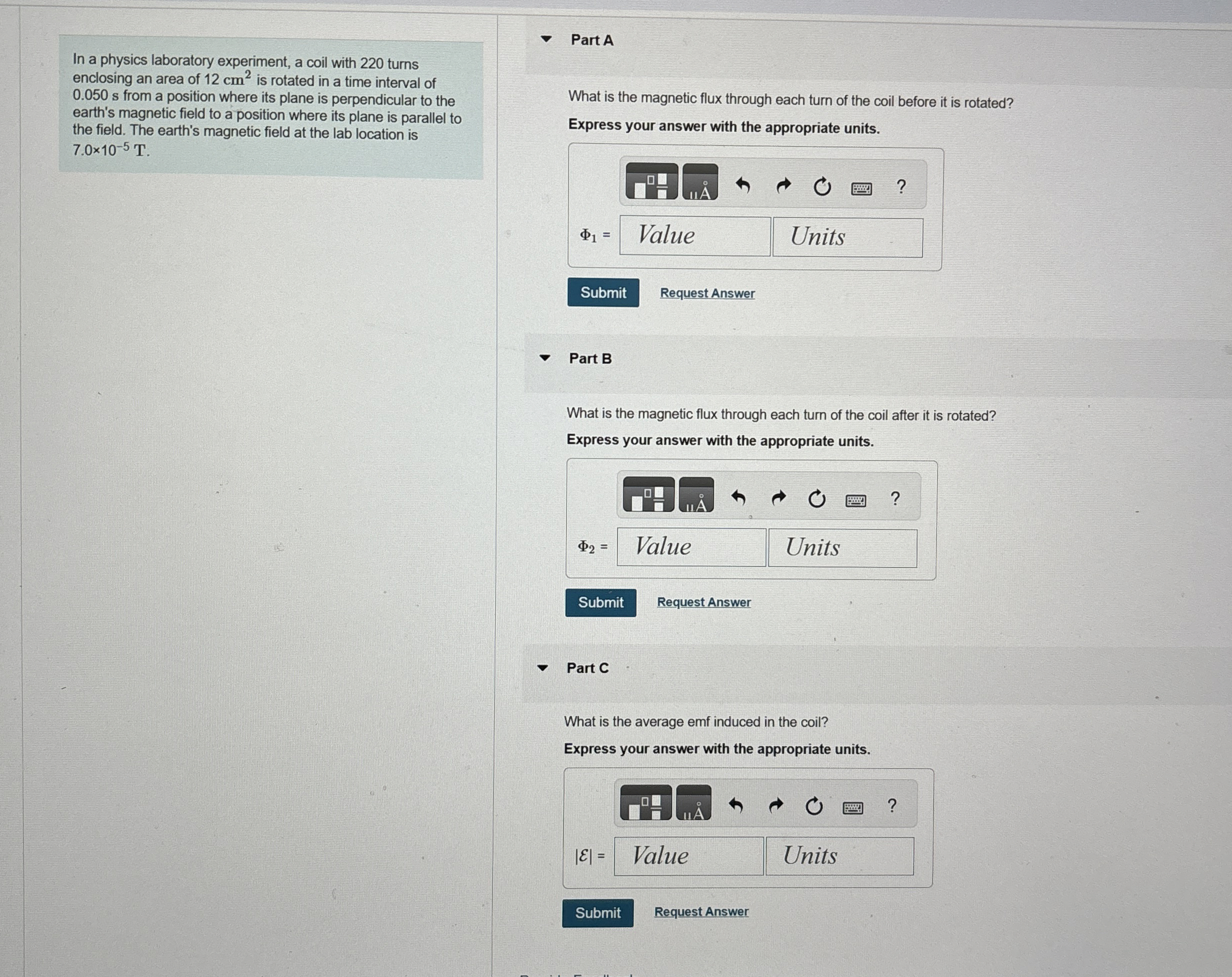 In a physics laboratory experiment, a coil with 2