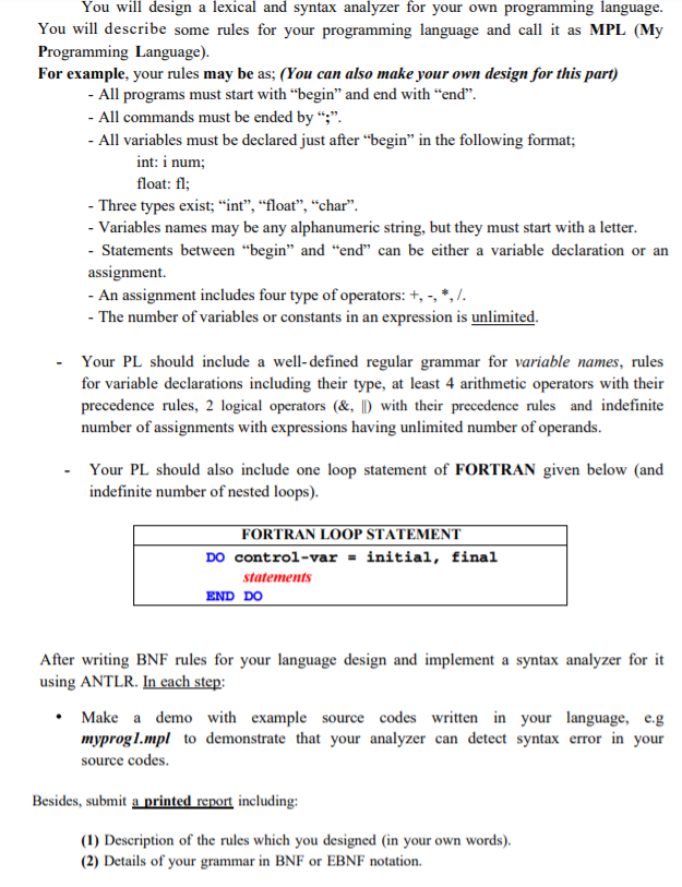 I need antlr grammar not bnf