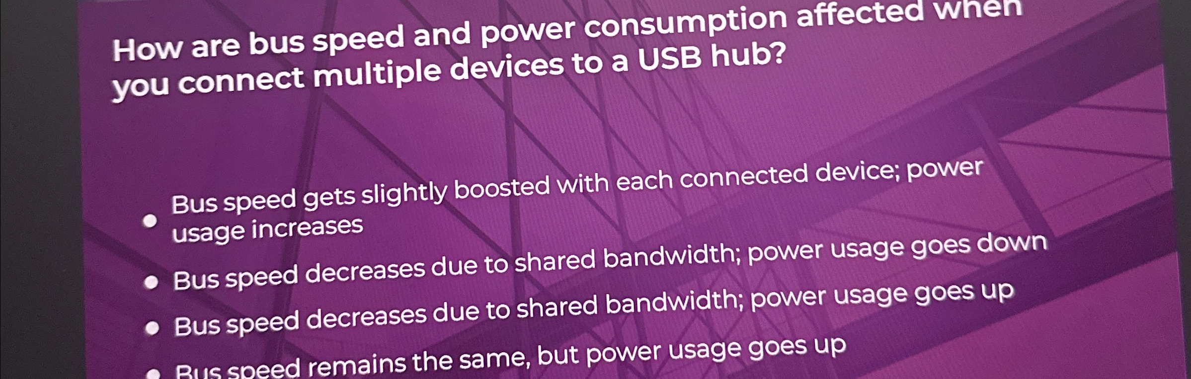 How are bus speed and power consumption affected