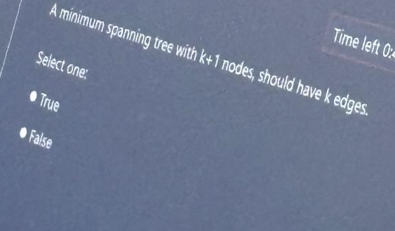 A minimum spanning tree with k + 1 nodes, should