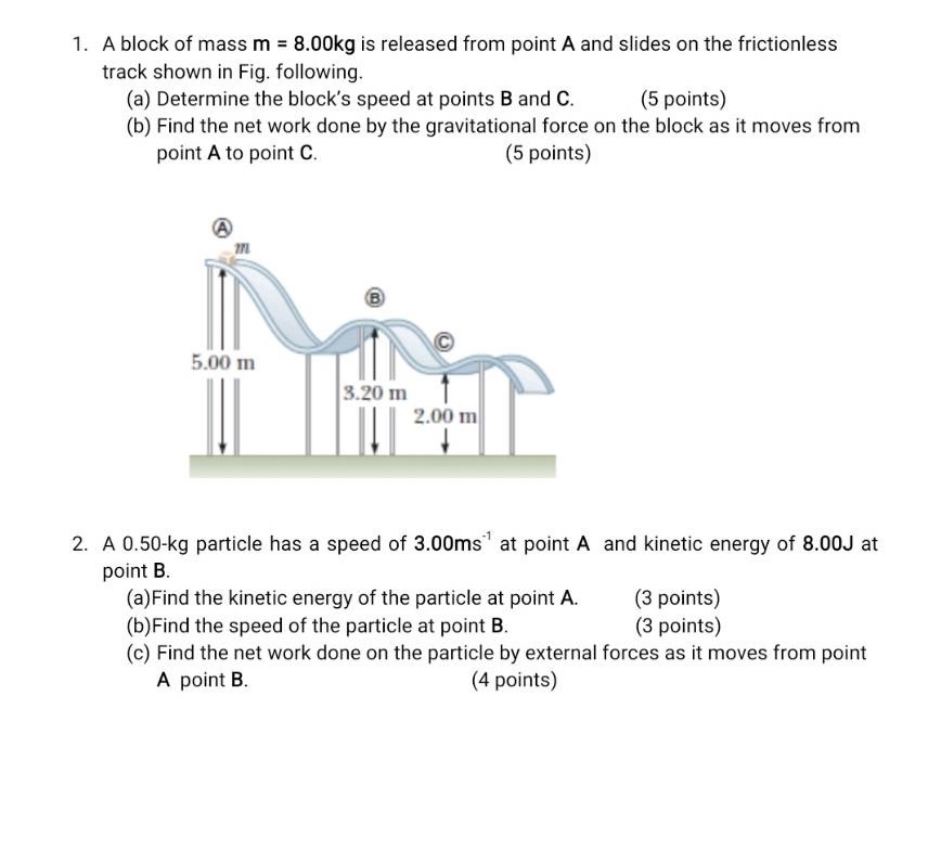 A block of mass m = 8 . 0 0 k g is released from
