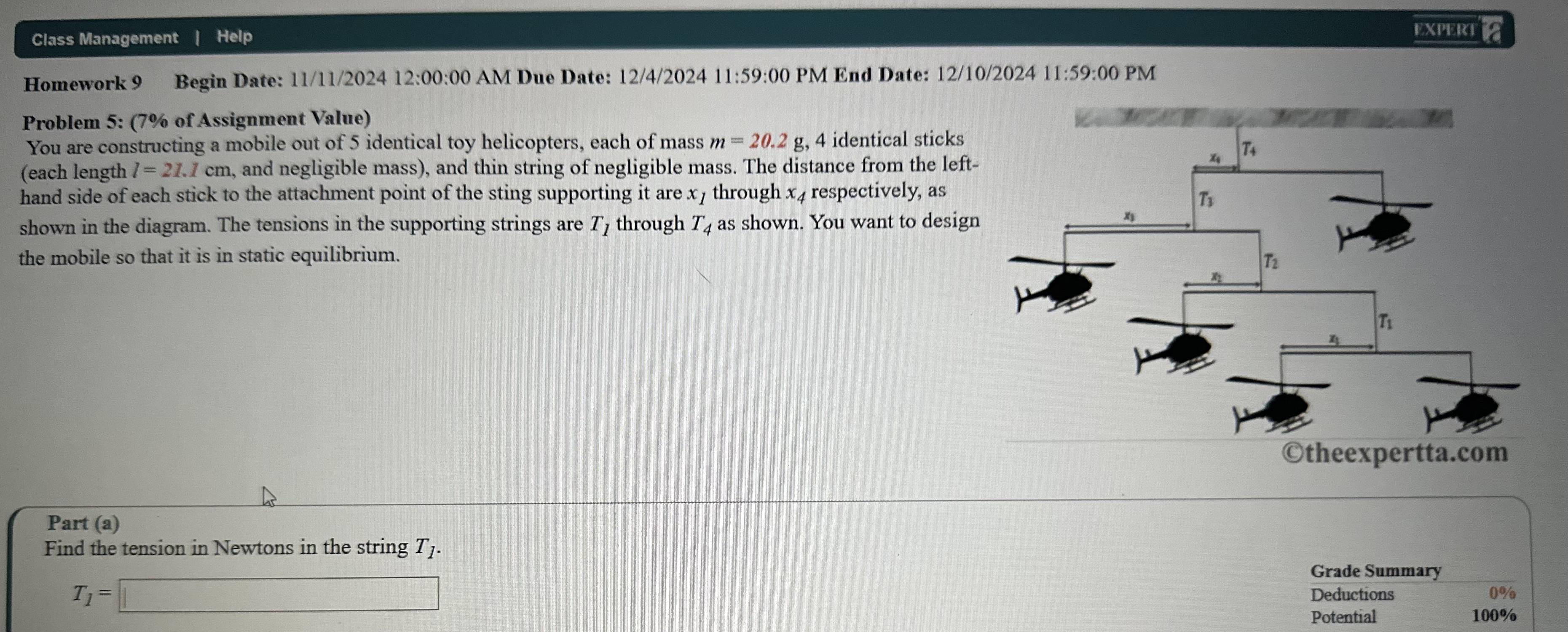You are constructing a mobile out of 5 identical