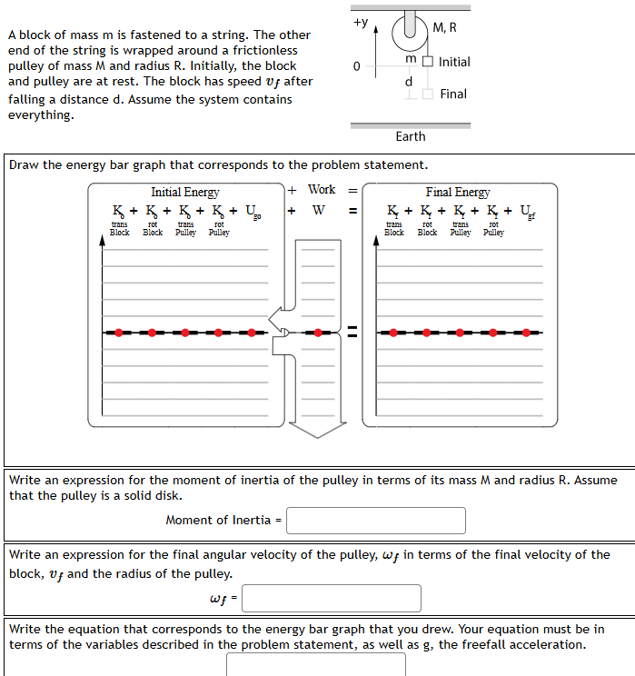 A block of mass \ ( m \ ) is fastened to a