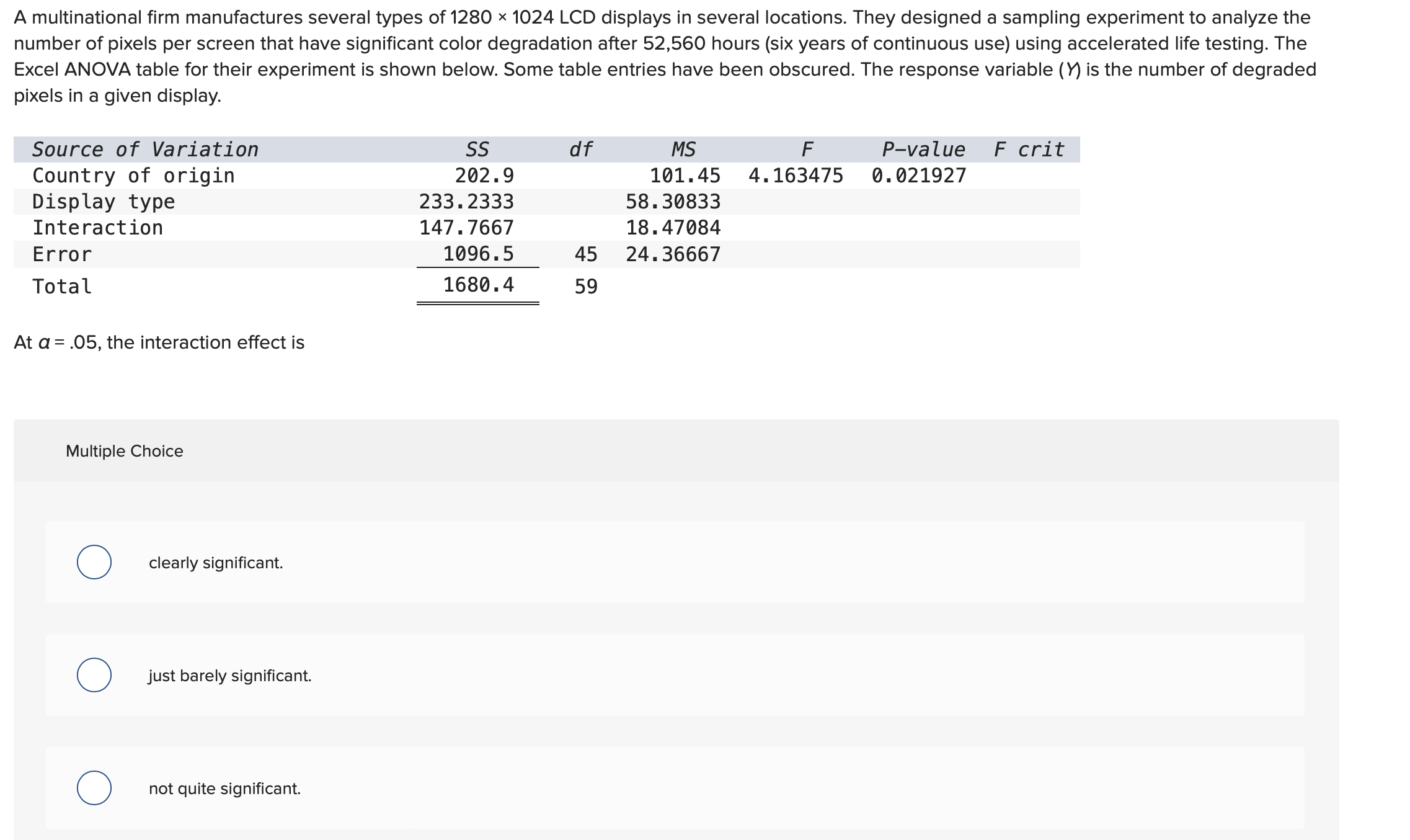 A multinational firm manufactures several types