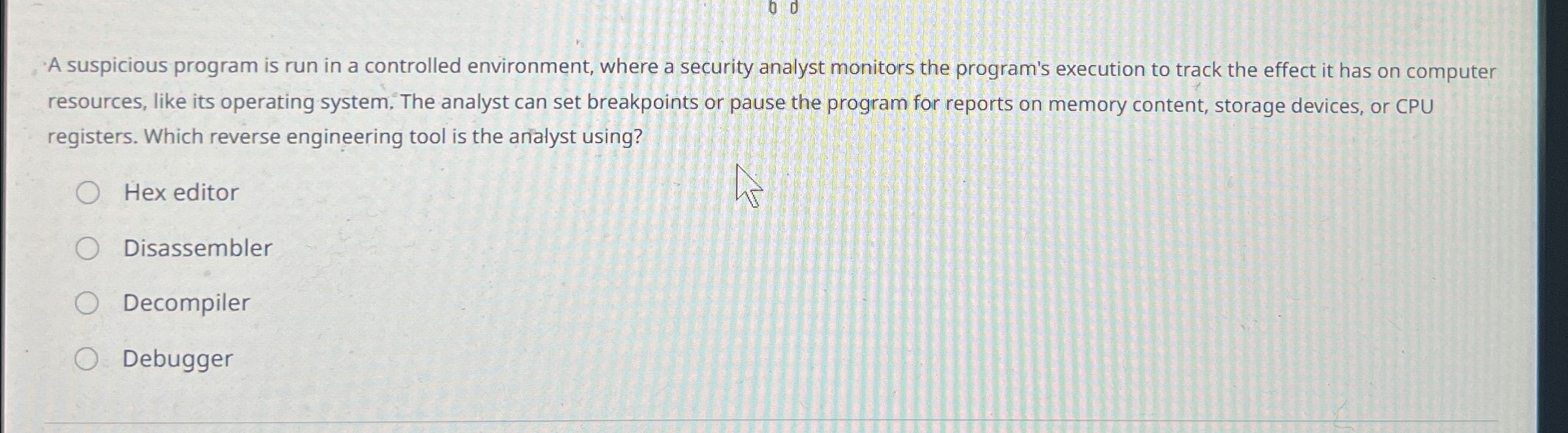 A suspicious program is run in a controlled