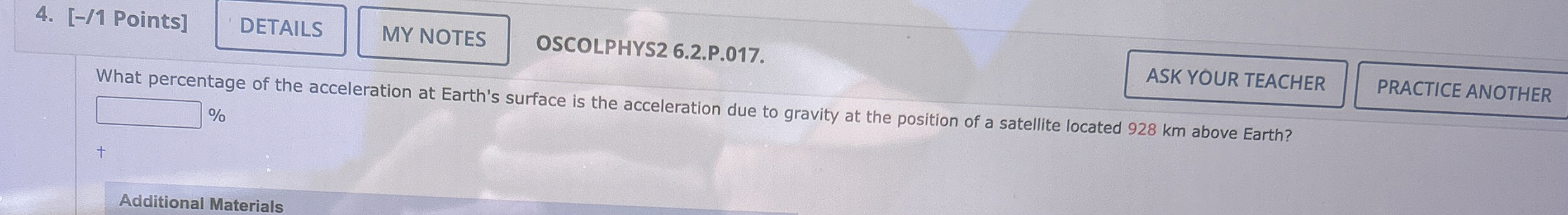 [ - / 1 Points ] OSCOLPHYS 2 6 . 2 . P . 0 1 7 .