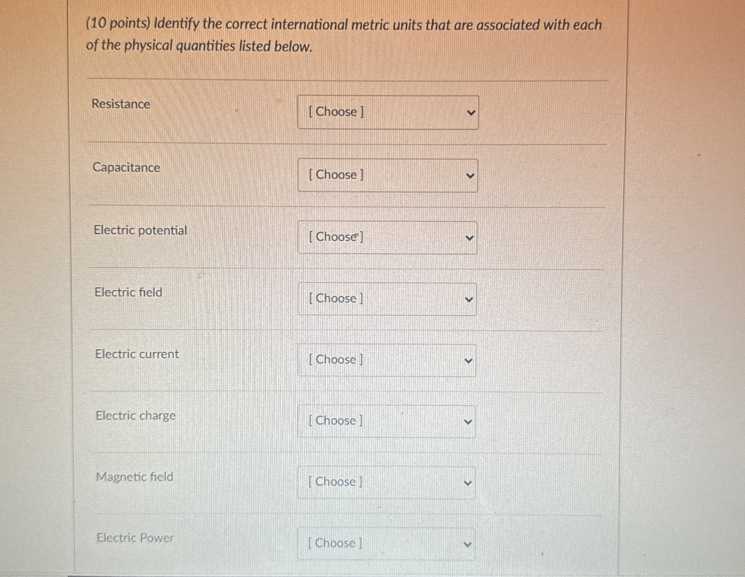 ( 1 0 points ) Identify the correct international