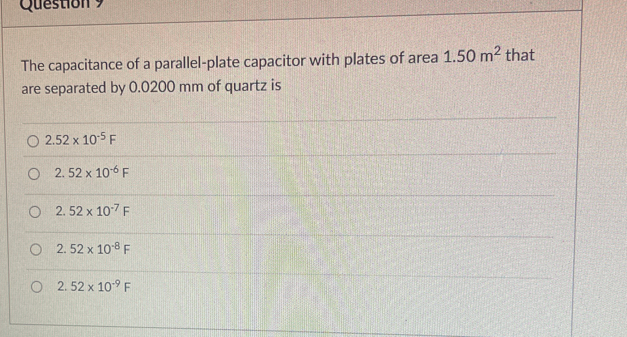 The capacitance of a parallel - plate capacitor