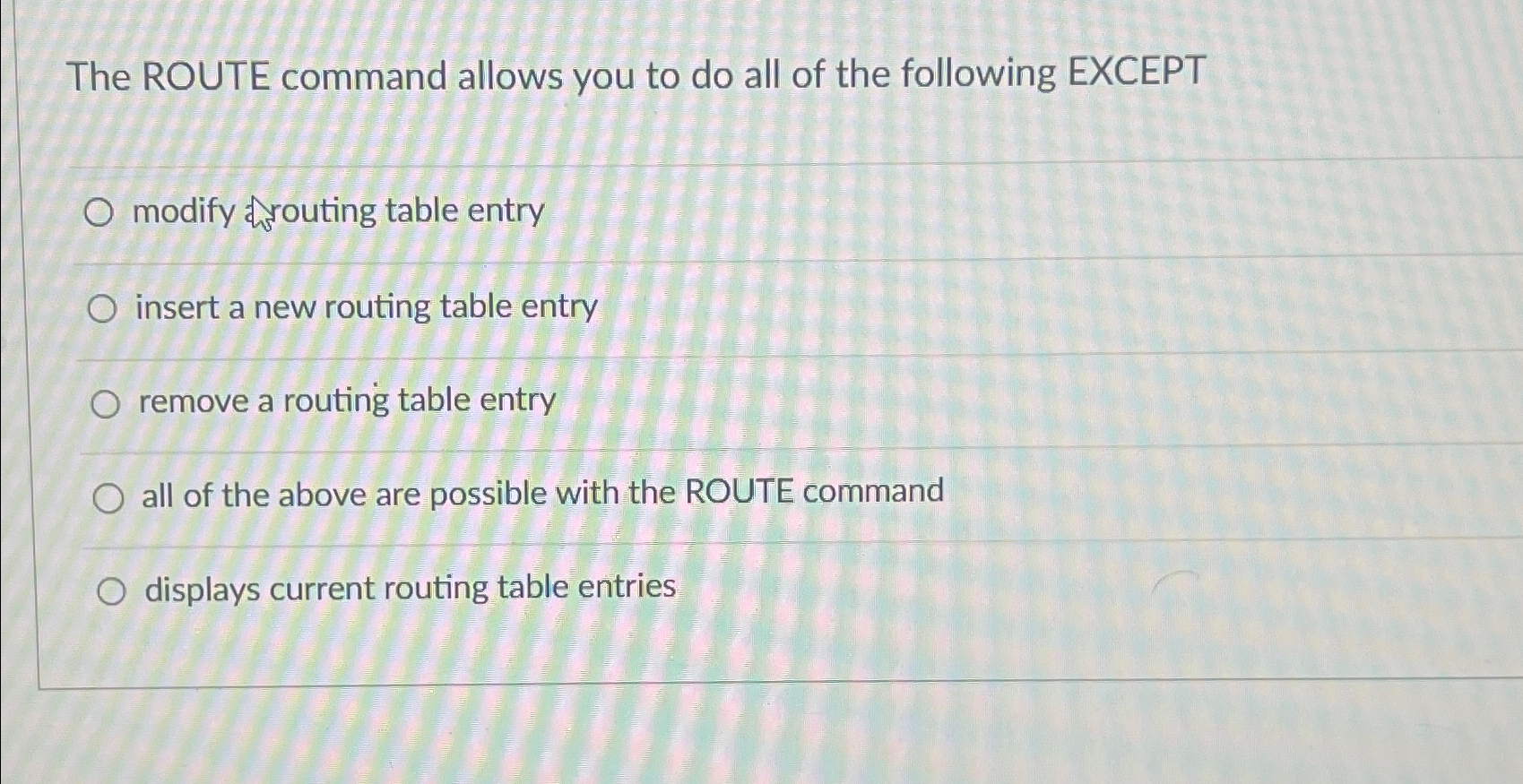 The ROUTE command allows you to do all of the