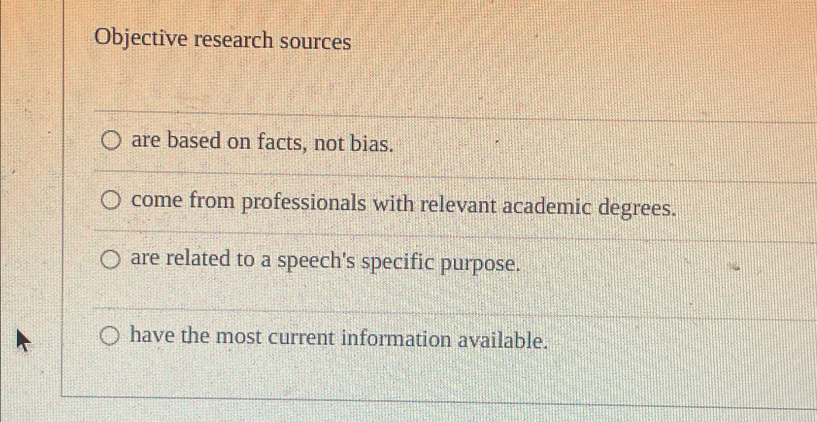 Objective research sources are based on facts,