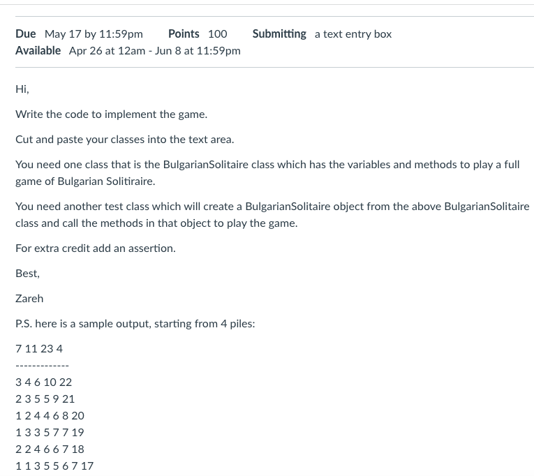 H i , Write the code to implement the game using