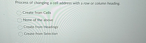 Process of changing a cell address with a row or