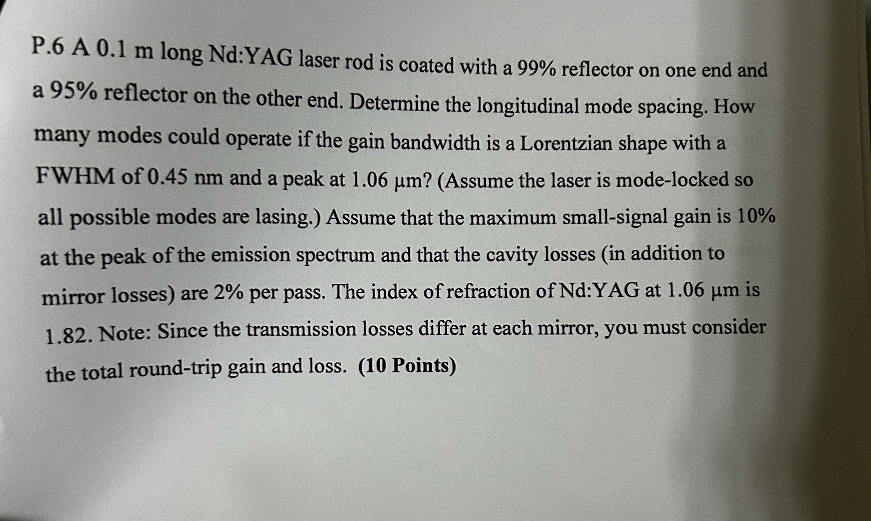 P . 5 Laser Amplifier Gain and Population