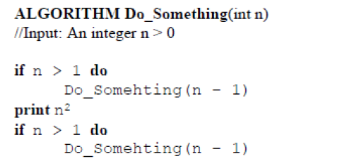 Consider the following recursive algorithm a )