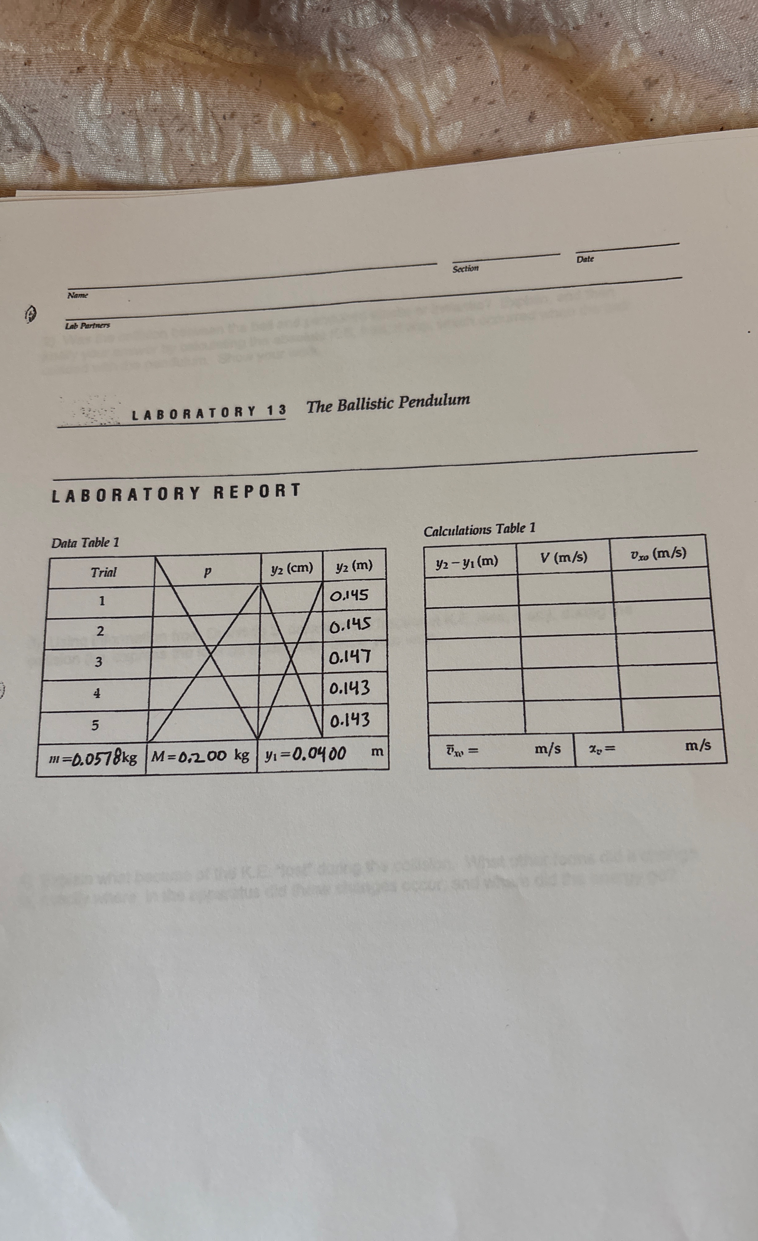 Help fill the table and show Work Name Section