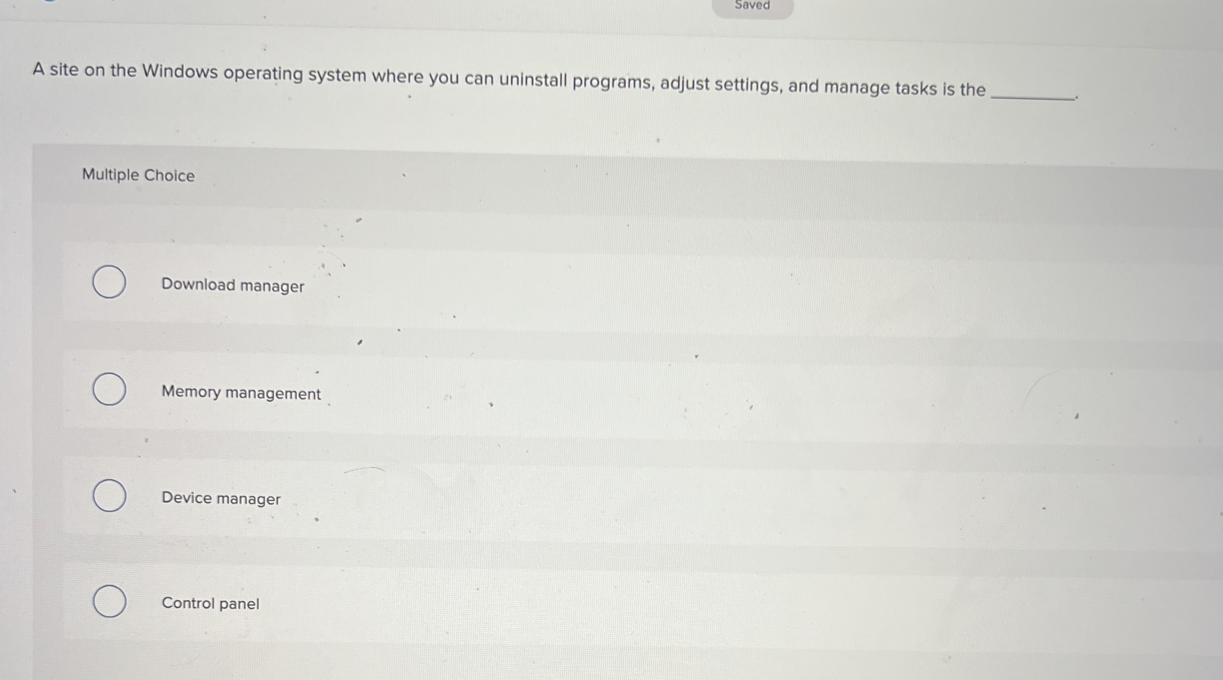Saved A site on the Windows operating system