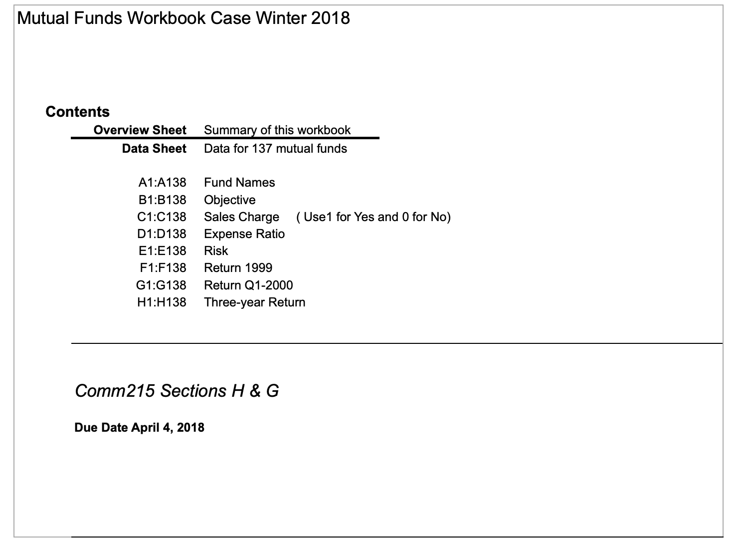 Inferential Statistics Using Mutual Funds