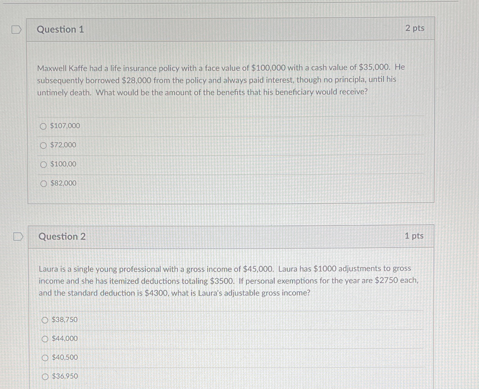 D Question 1 2 pts Maxwell Kaffe had a life