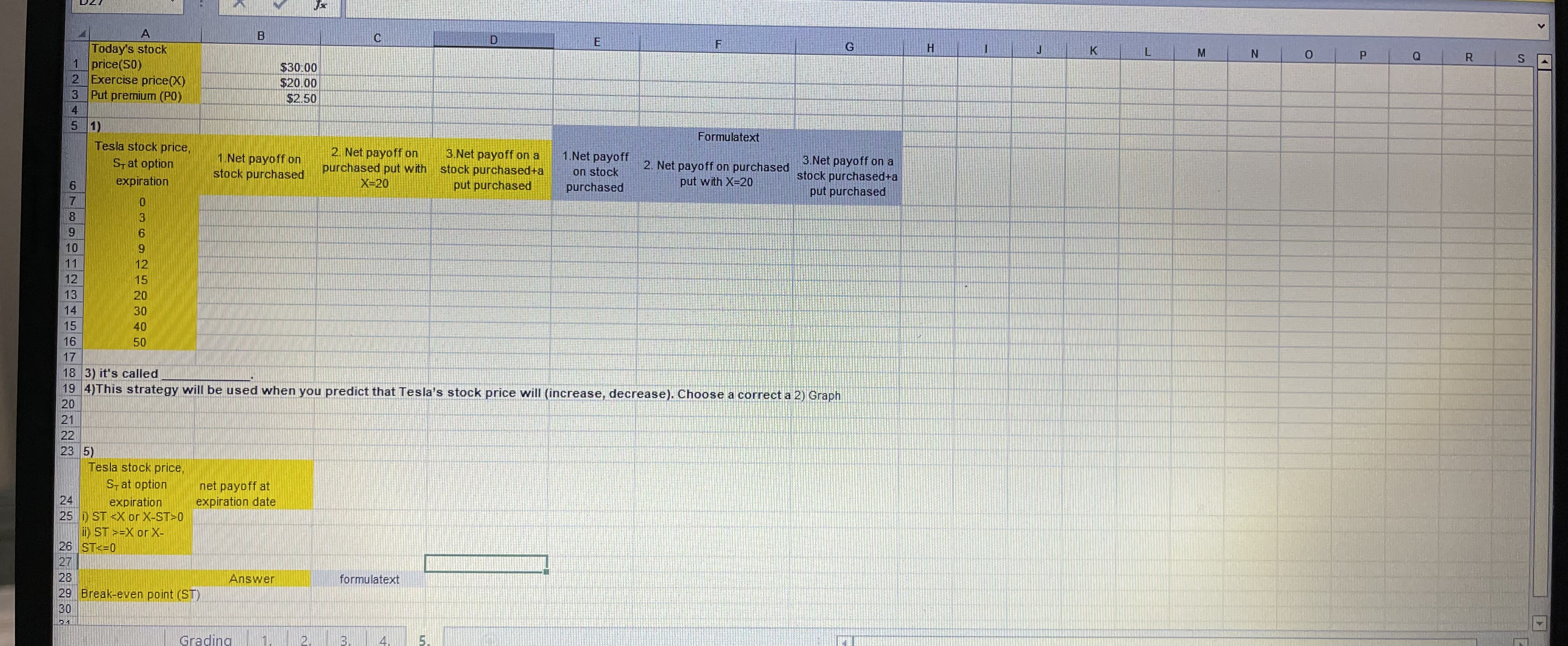 this problem needs to be solved on excel A B C D
