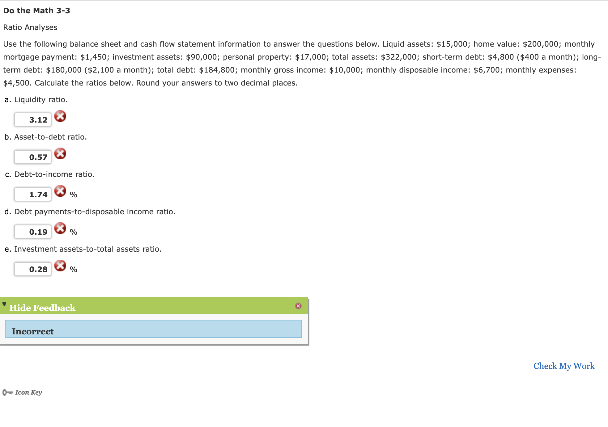 Do the Math 3-3 Ratio Analyses Use the following