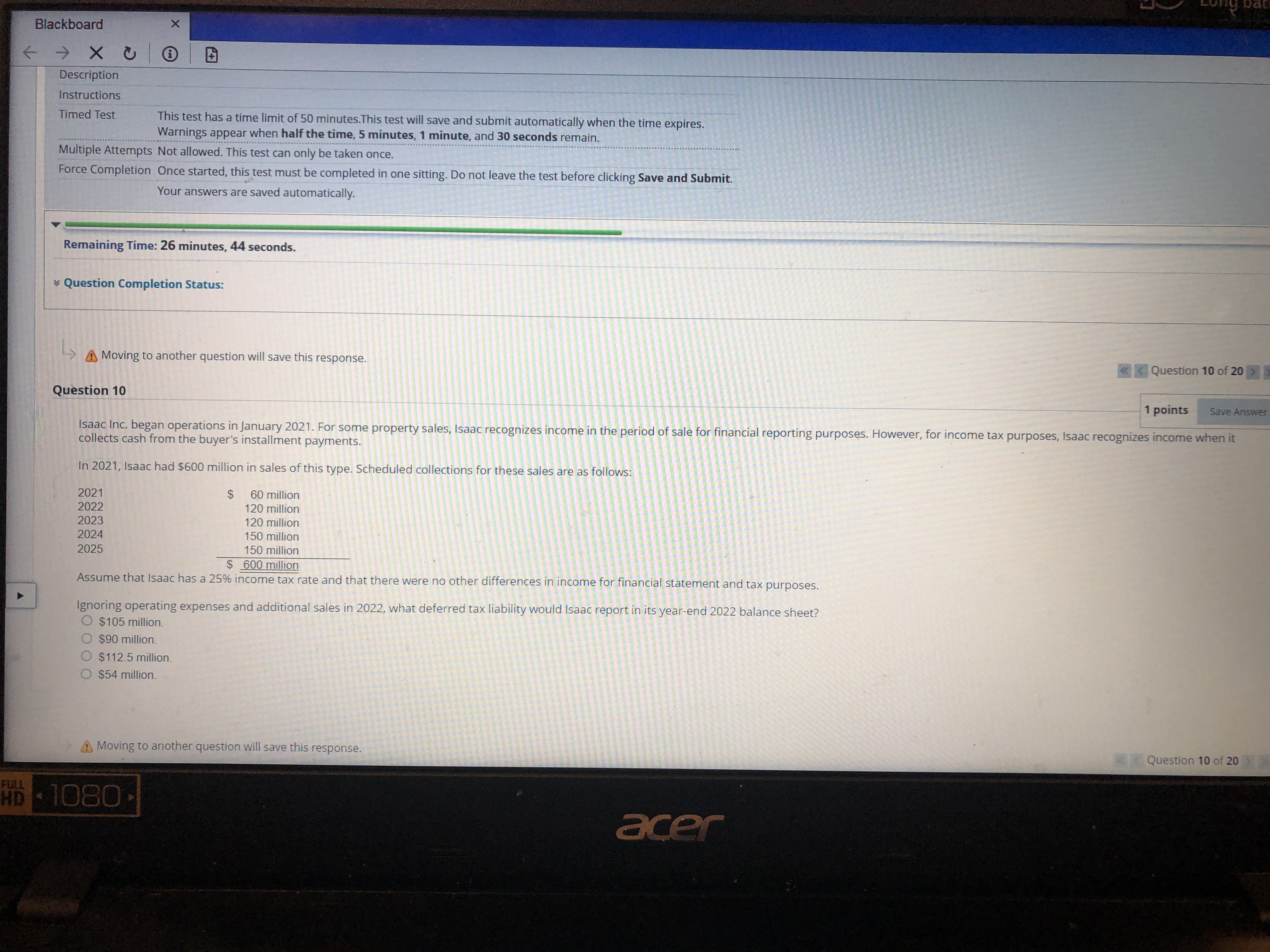 Blackboard X - X C Description Instructions Timed