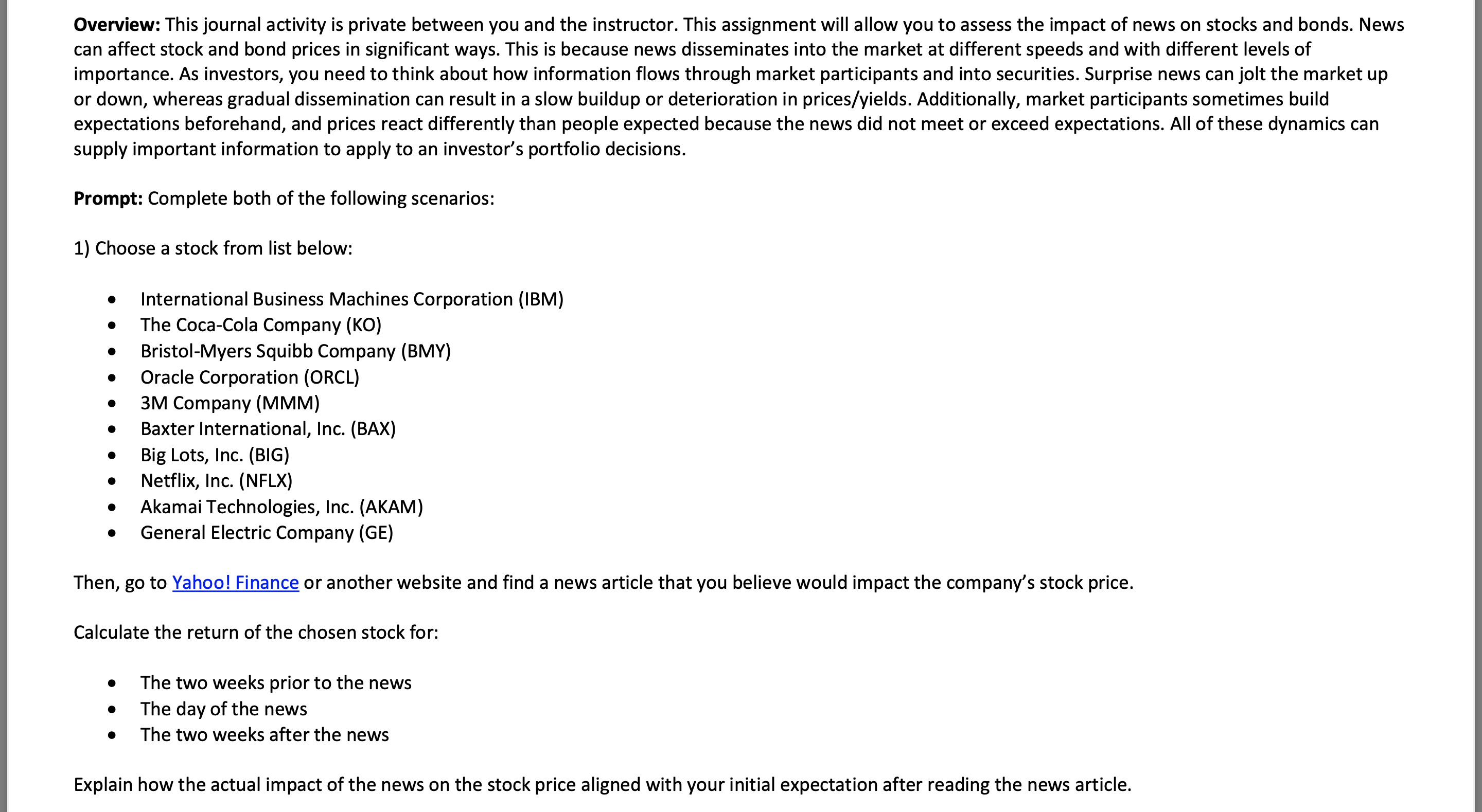 Overview: This journal activity is private