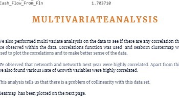 Cash Flow From Fin 1. 703710 MULTIVARIATEANALYSIS