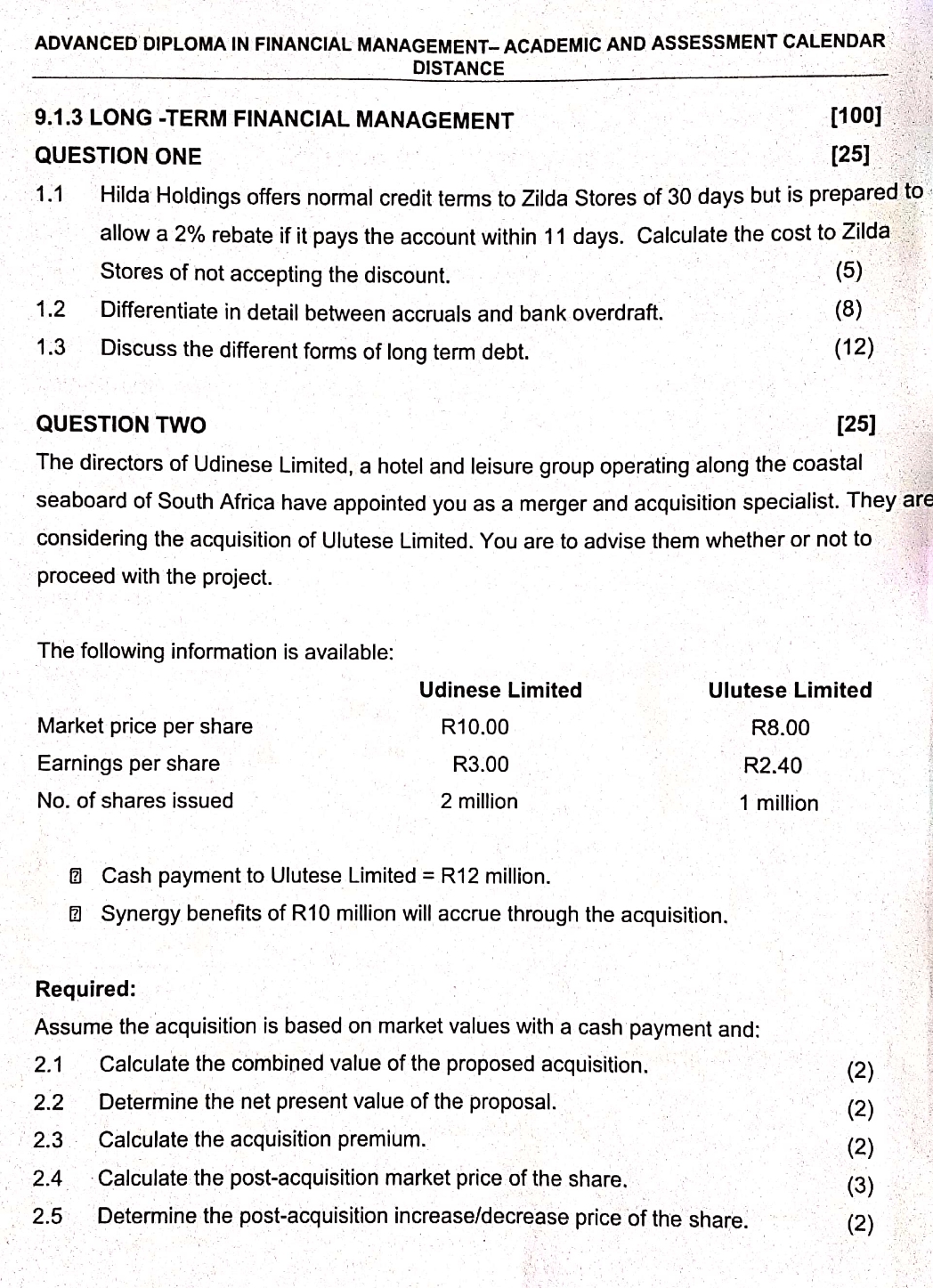 I need help with my assignment, for question one