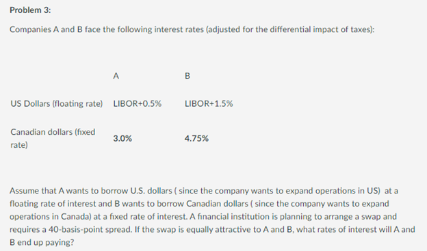 Please answer both Problem 3: Companies A and B