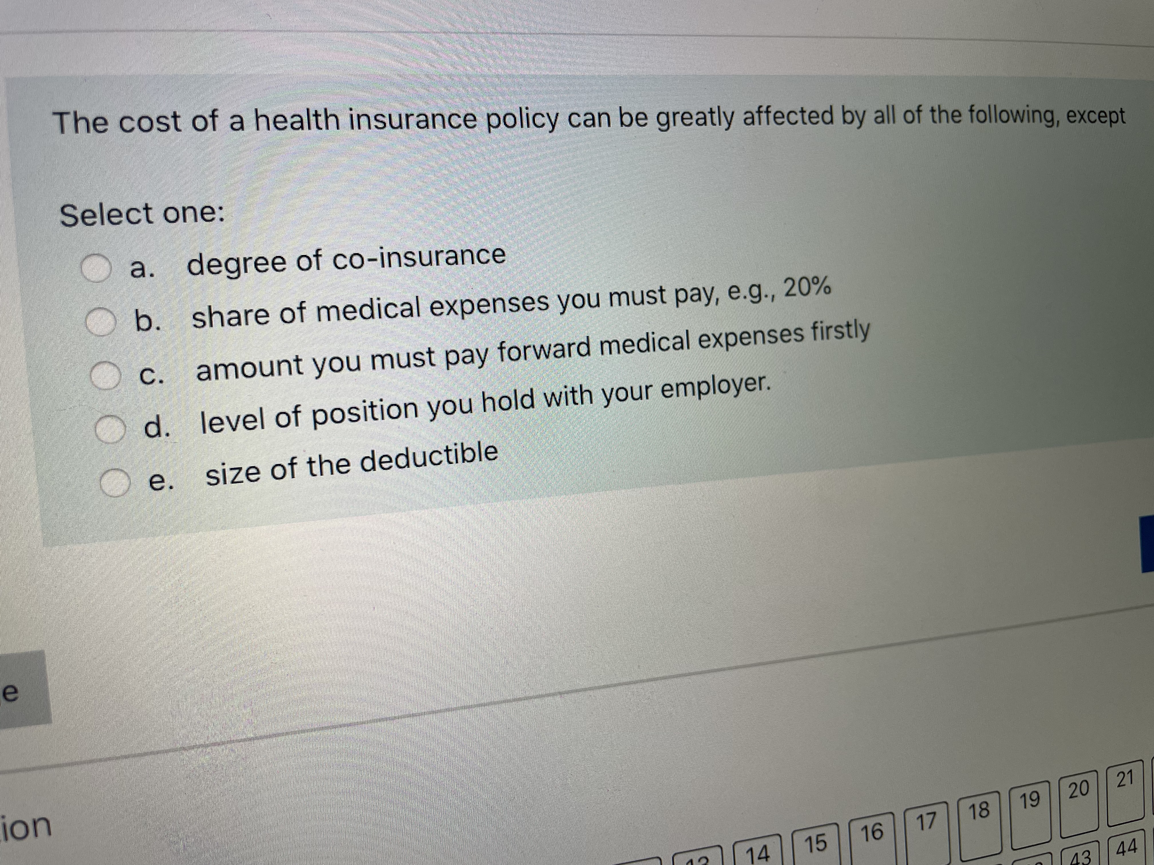 Collateral does not include Select one: a.