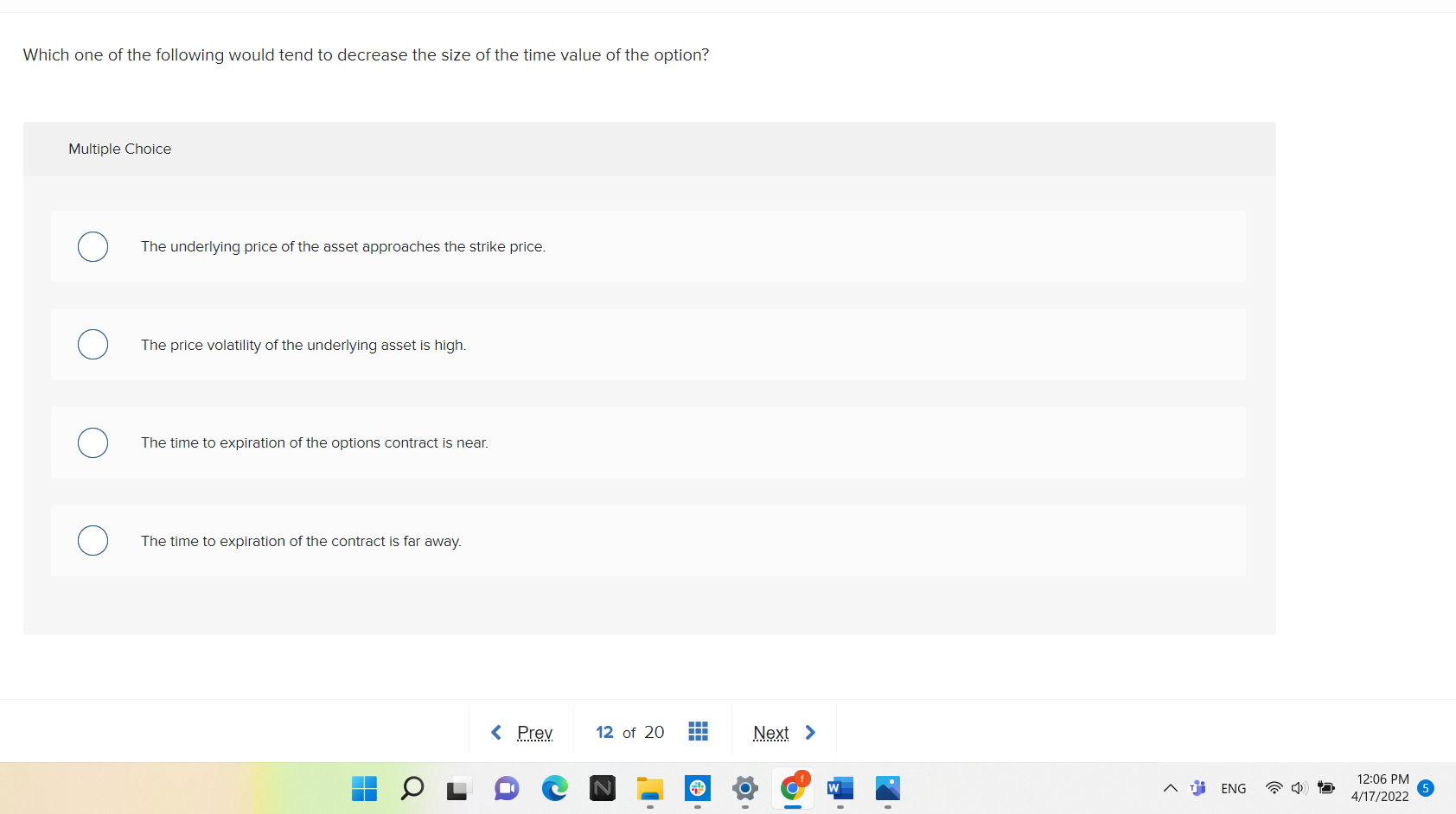 Which one of the following would tend to decrease