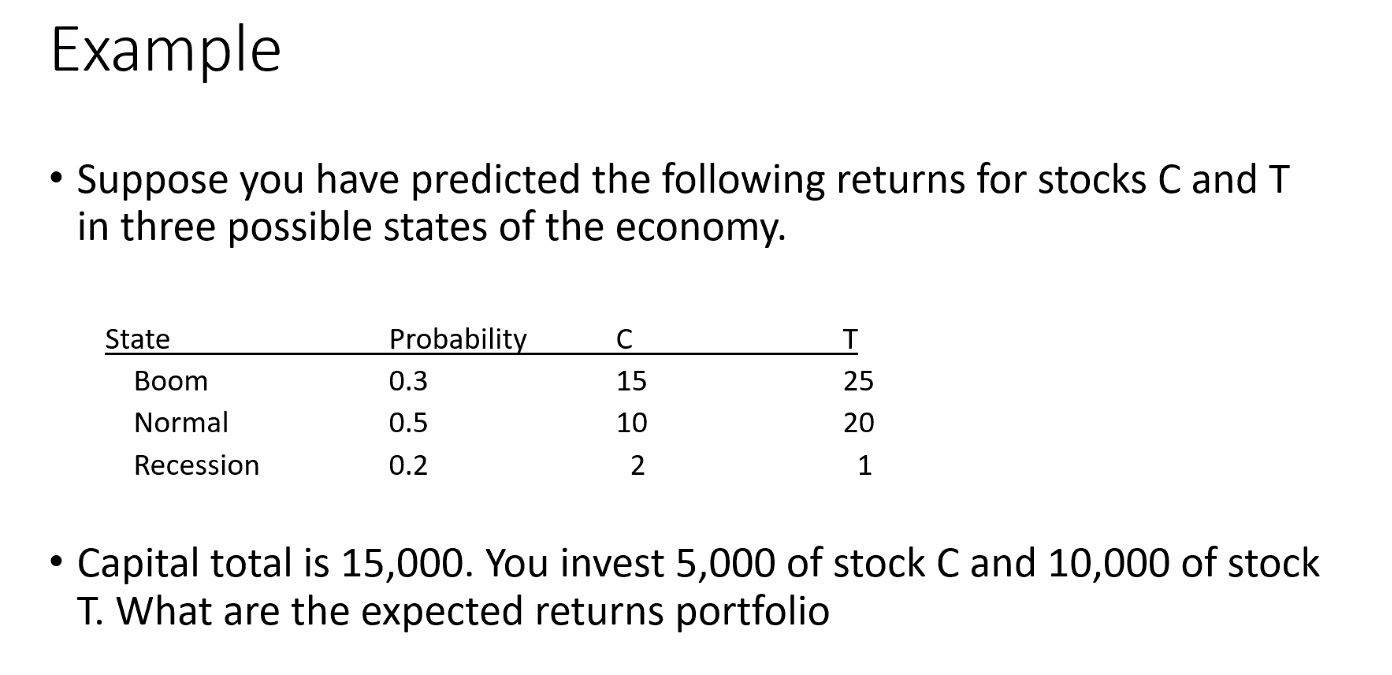 Example - Suppose you have predicted the