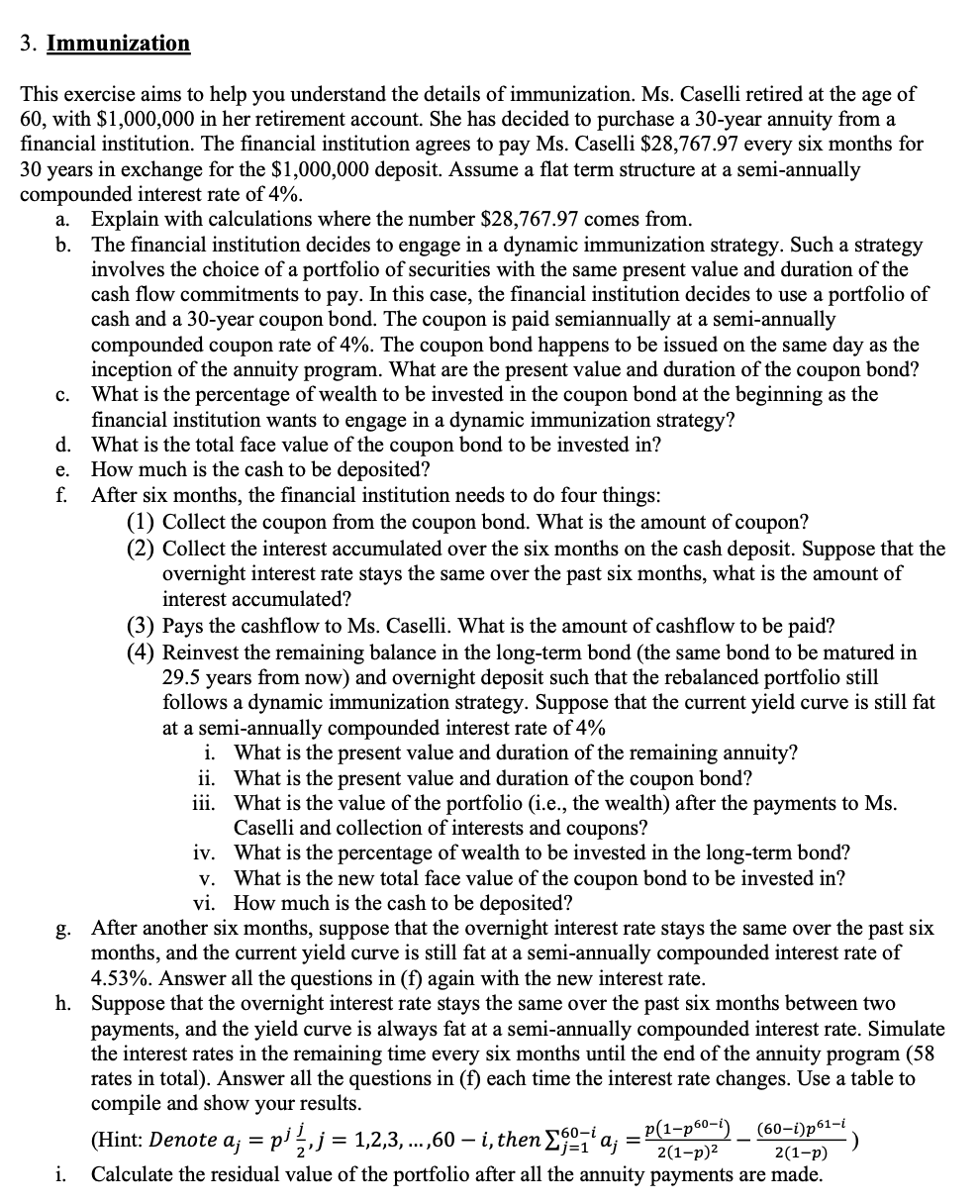 3. Immunization This exercise aims to help you