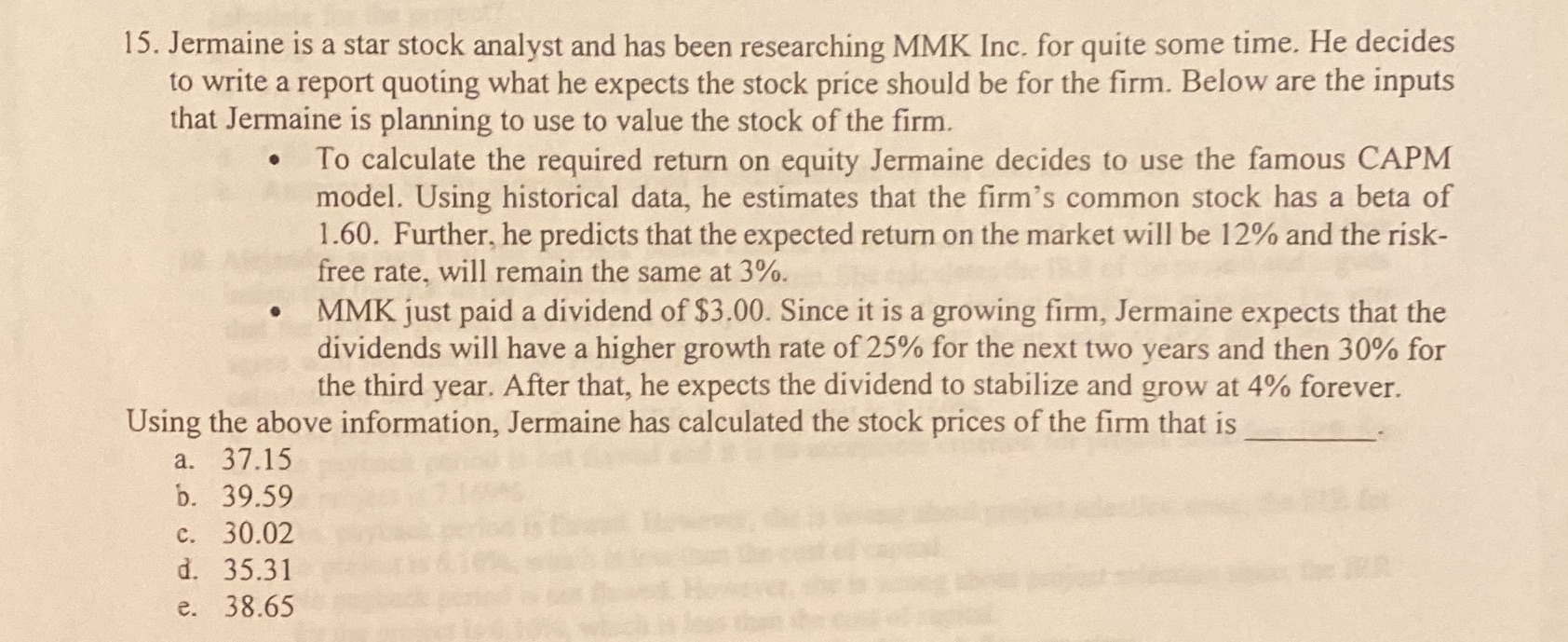 How do I solve this step by step? 15. Jermaine is