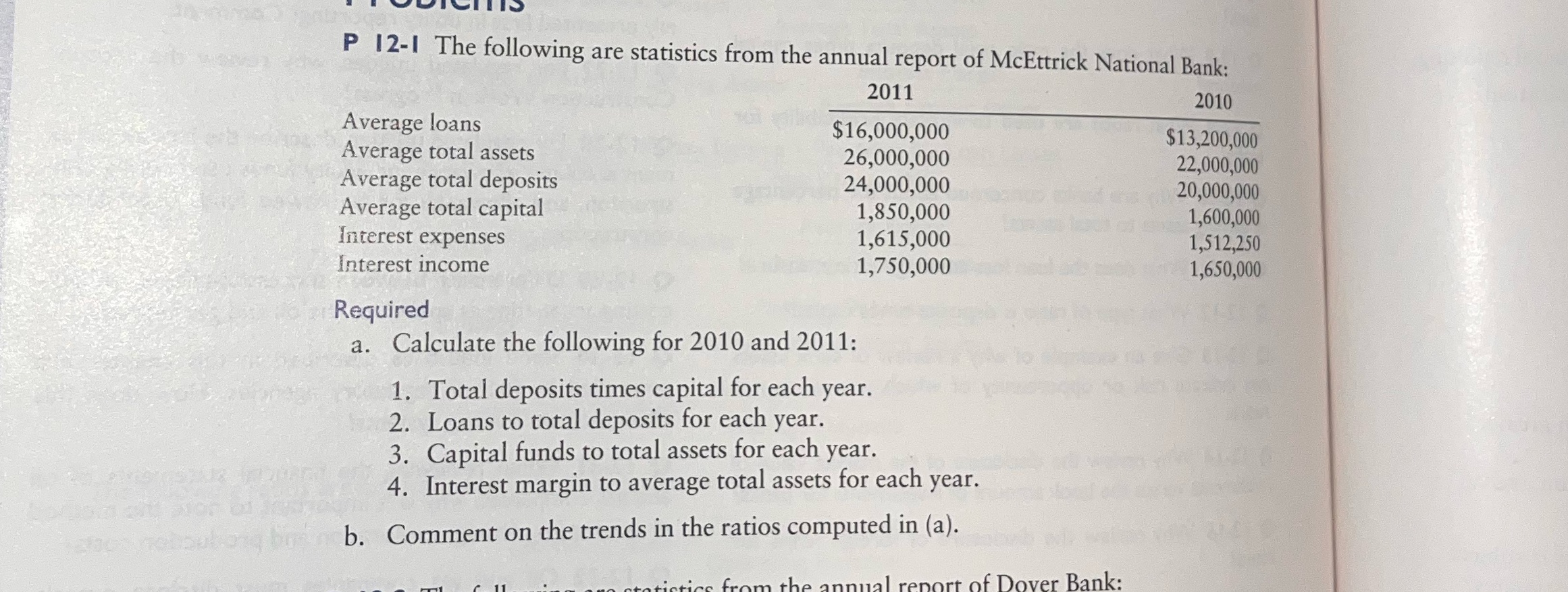 Problem 12-1 P 12-1 The following are statistics