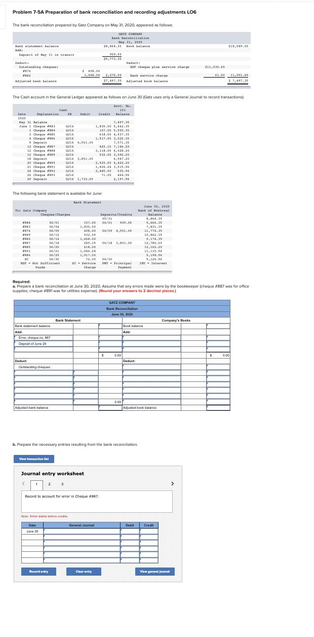 Problem 7-2A Establishing, reimbursing, and