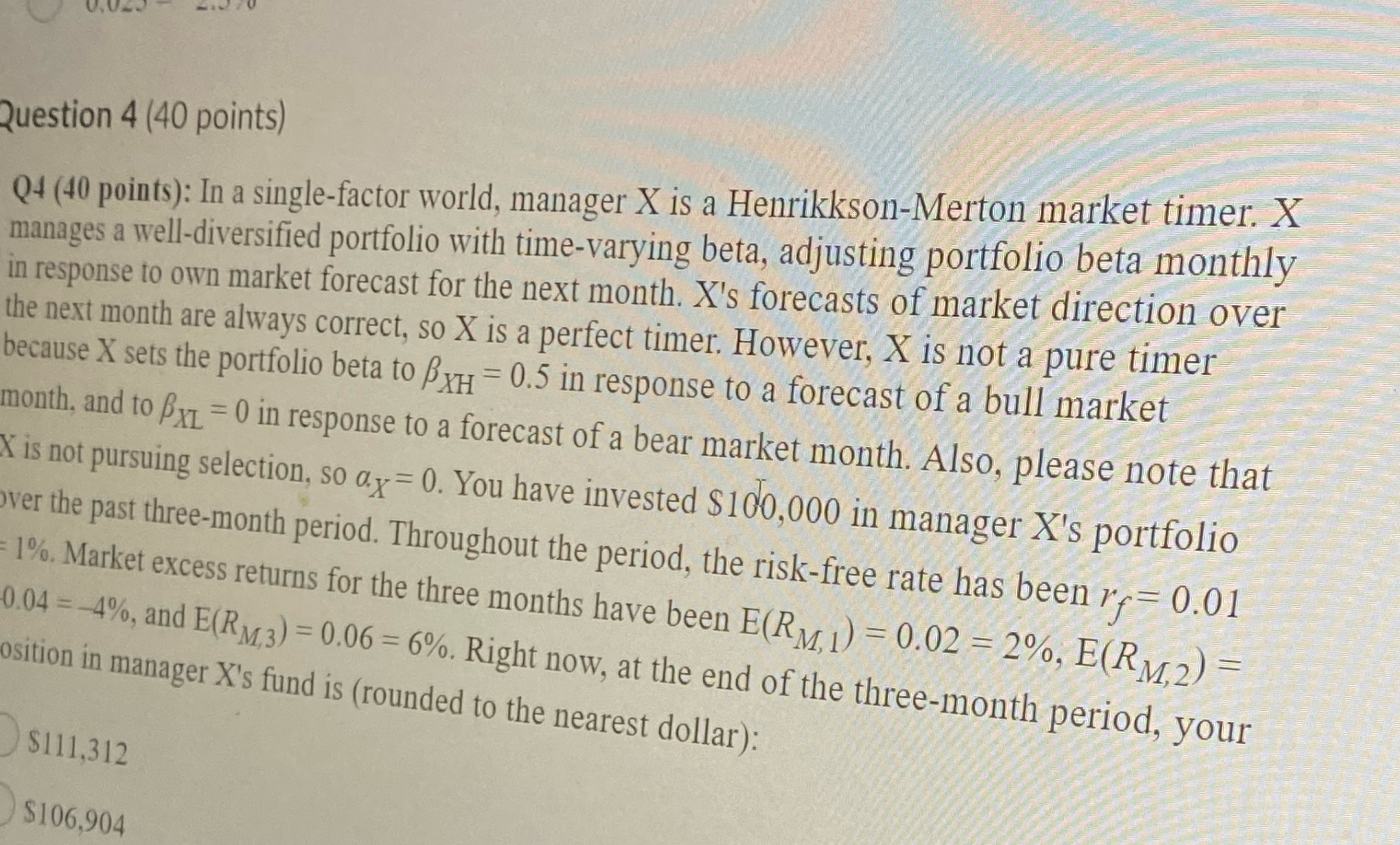 Question 4 (40 points) Q4 (40 points): In a
