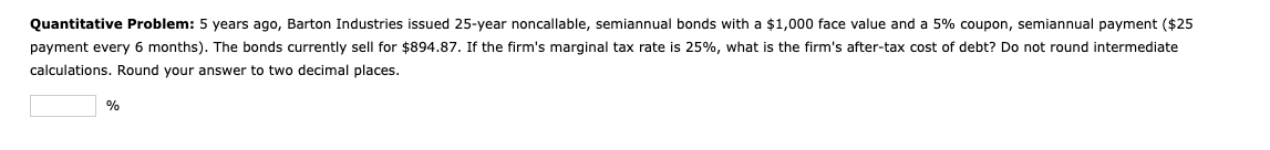 Quantitative Problem: 5 years ago, Barton