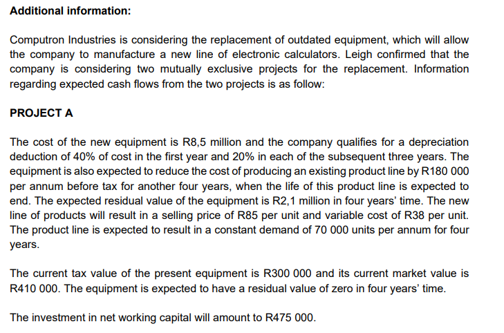 Additional information: Computron Industries is