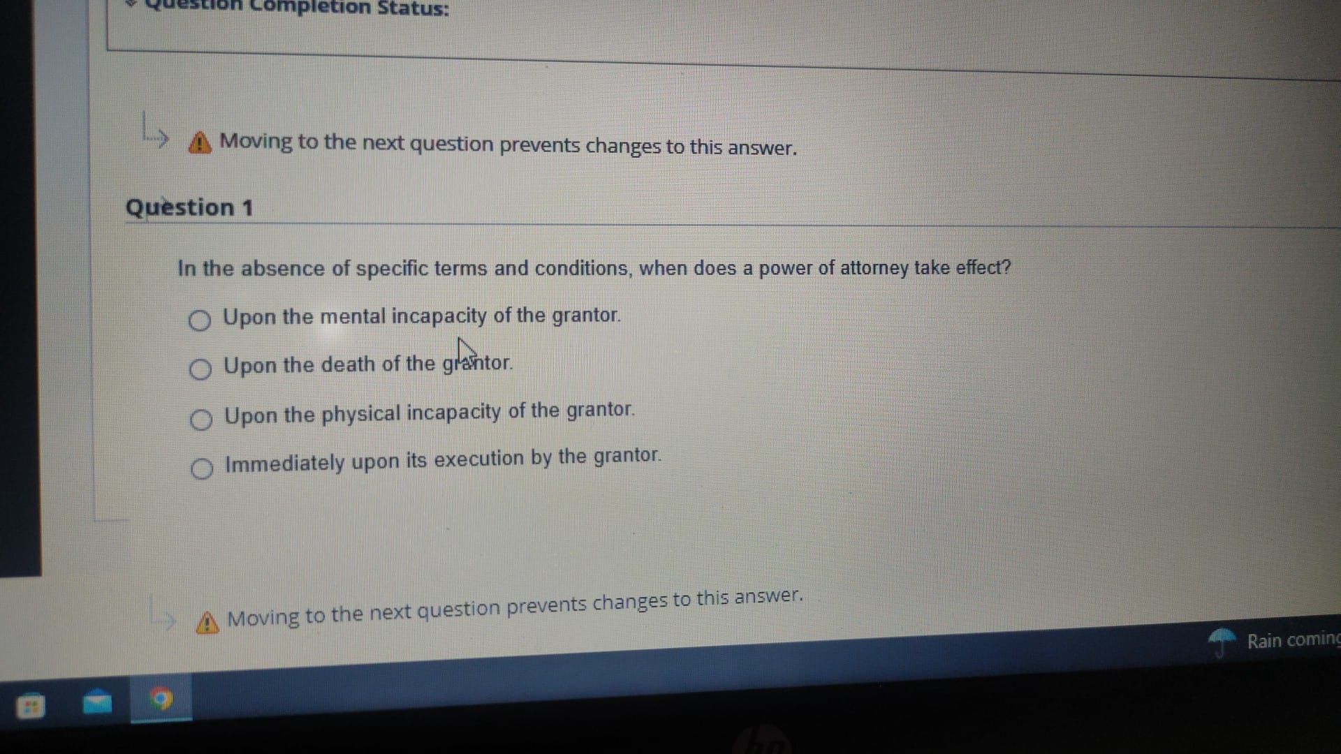 estion Completion Status: Moving to the next