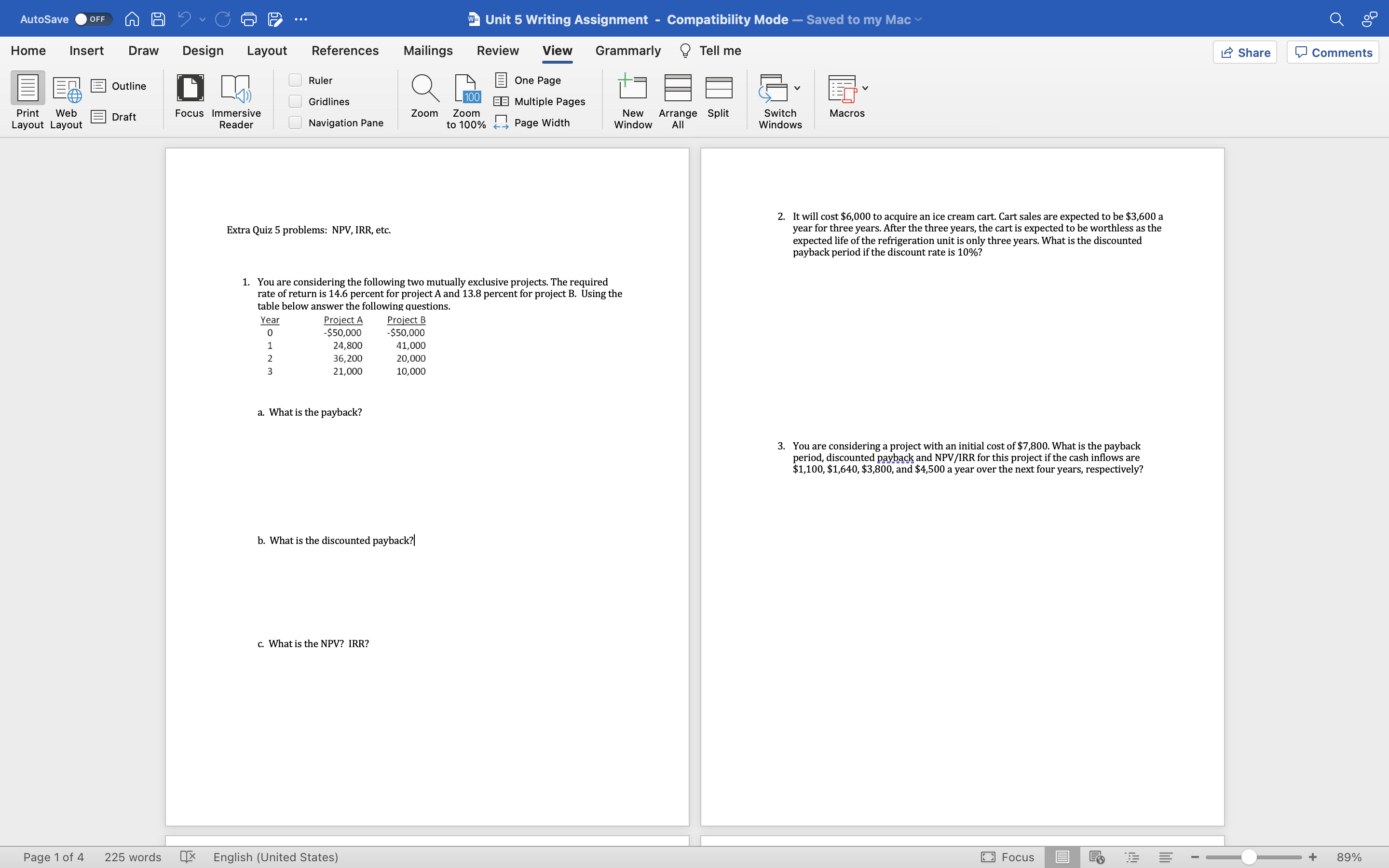 AutoSave OFF wa Unit 5 Writing Assignment -