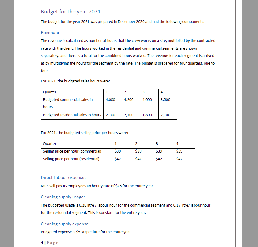 CASE Background: Moonlight Clean Services (MCS)