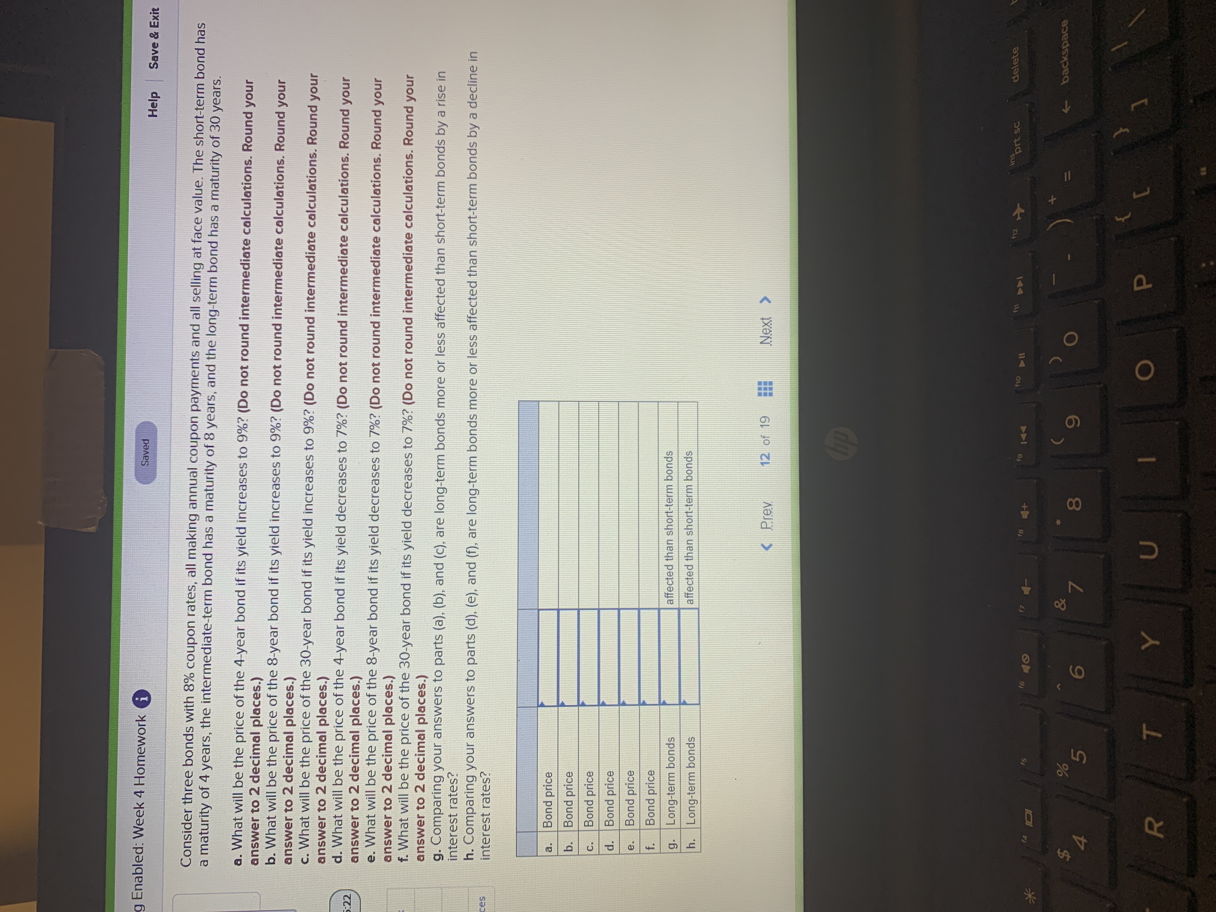 please help fill in chart g Enabled: Week 4