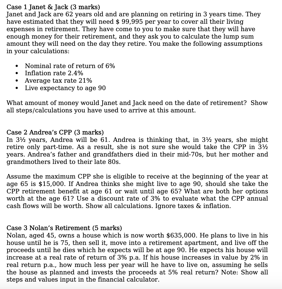 Case 1 Janet & Jack (3 marks) Janet and Jack are