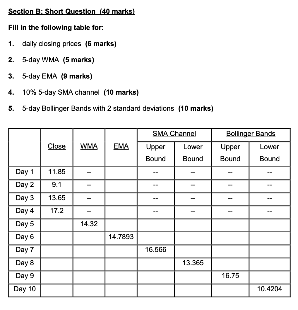 No explanation is needed. Each question carries 2