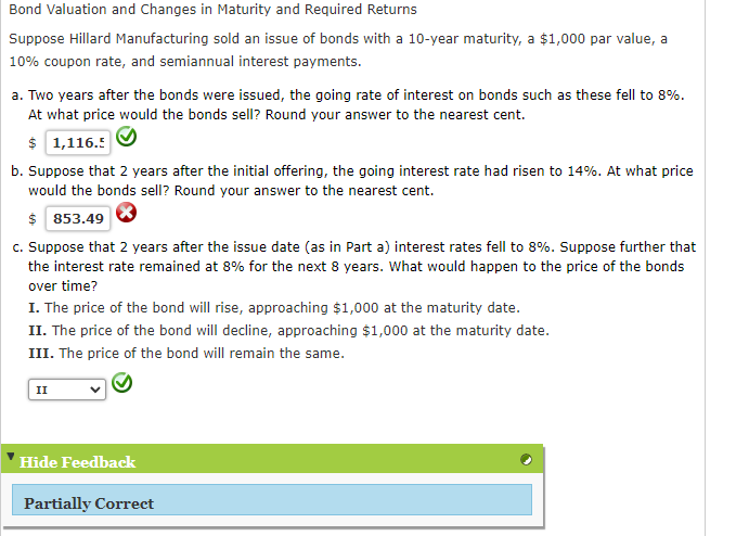 Bond Valuation and Changes in Maturity and