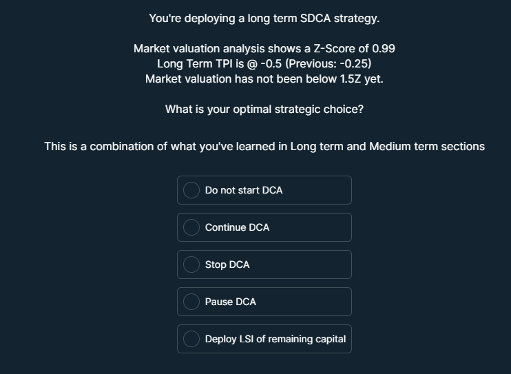 You're deploying a long term SDCA strategy.