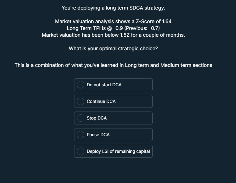 You're deploying a long term SDCA strategy.