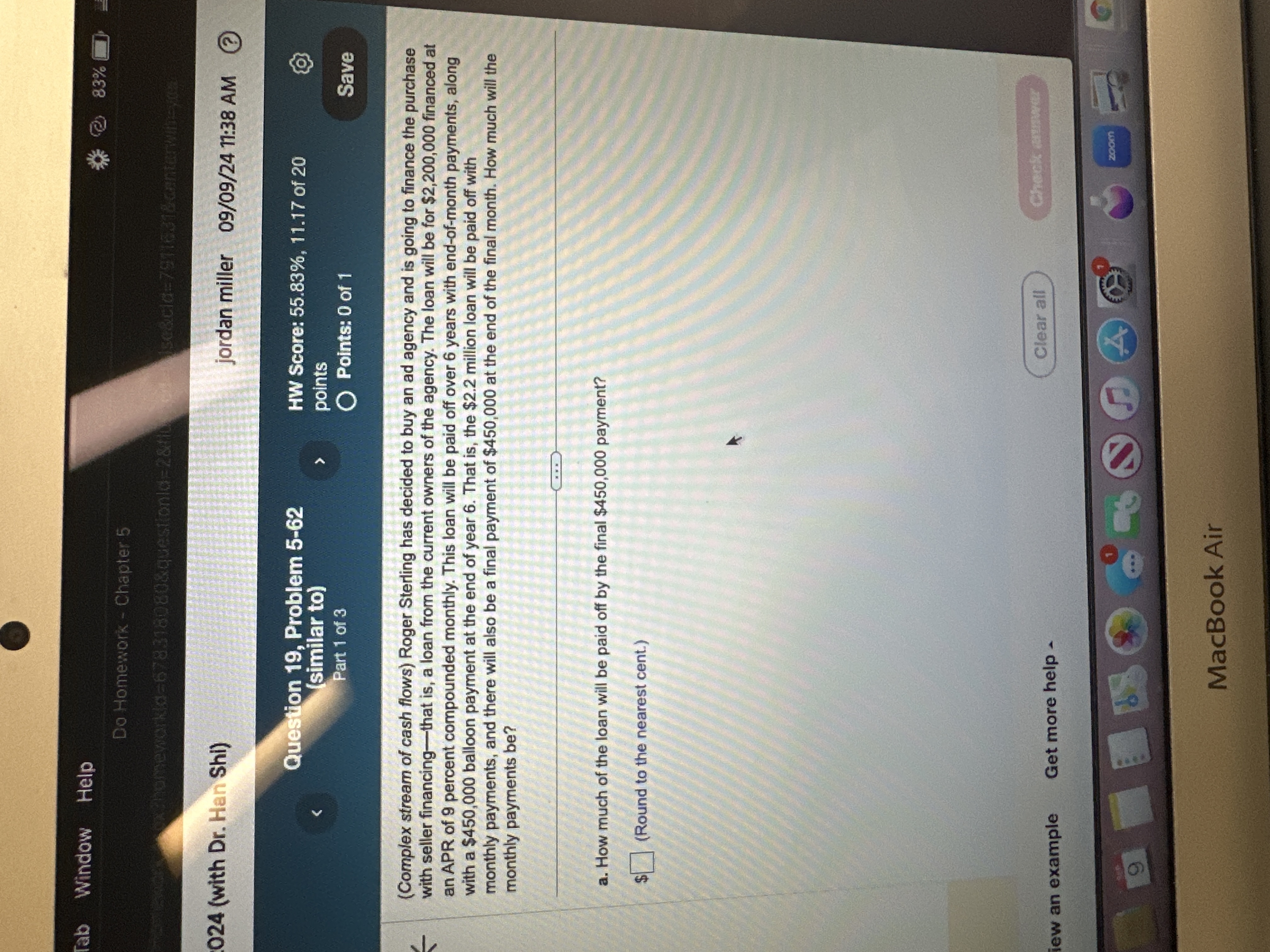 ab Window Help 83%%O Do Homework - Chapter 5