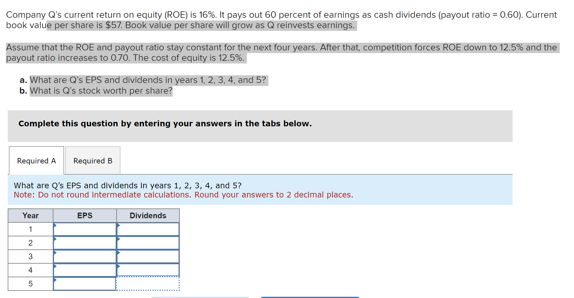 Company Q's current return on equity (ROE) is